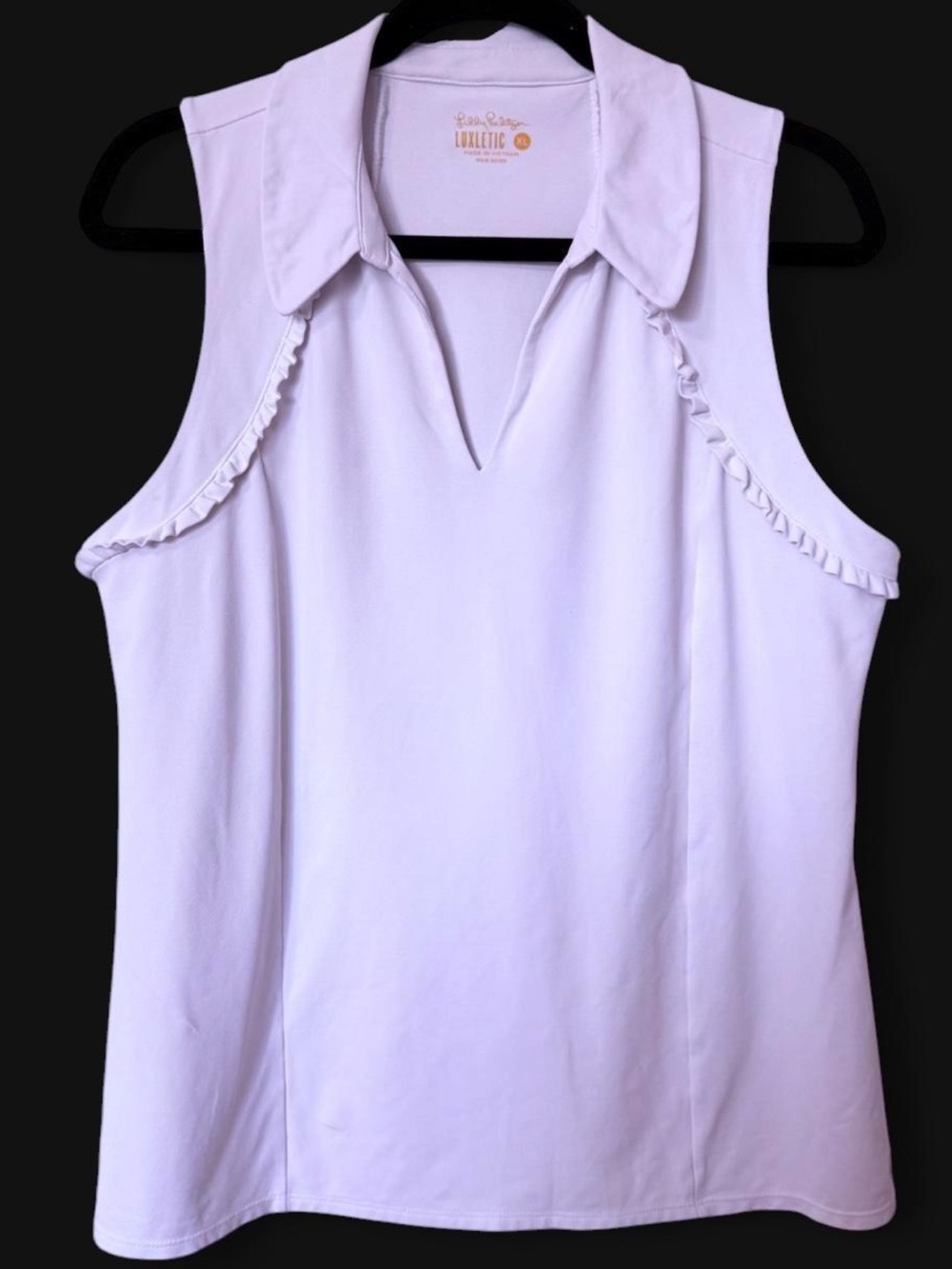 Lilly Pulitzer White Sleeveless Polo Tank Top